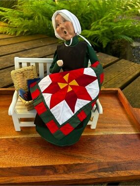 Byers Choice Amish Grandmother on Bench